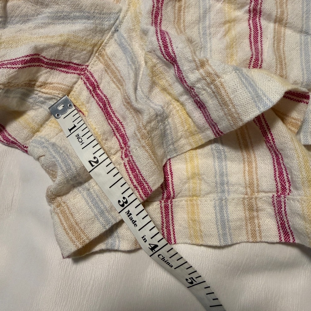 GAP Linen Blend Striped Shorts Women’s Large Elastic Waist Pull On - Picture 9 of 9